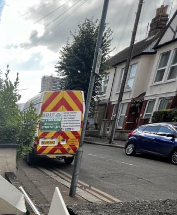 Clear It Waste Management van on an Essex street, family run since 2020